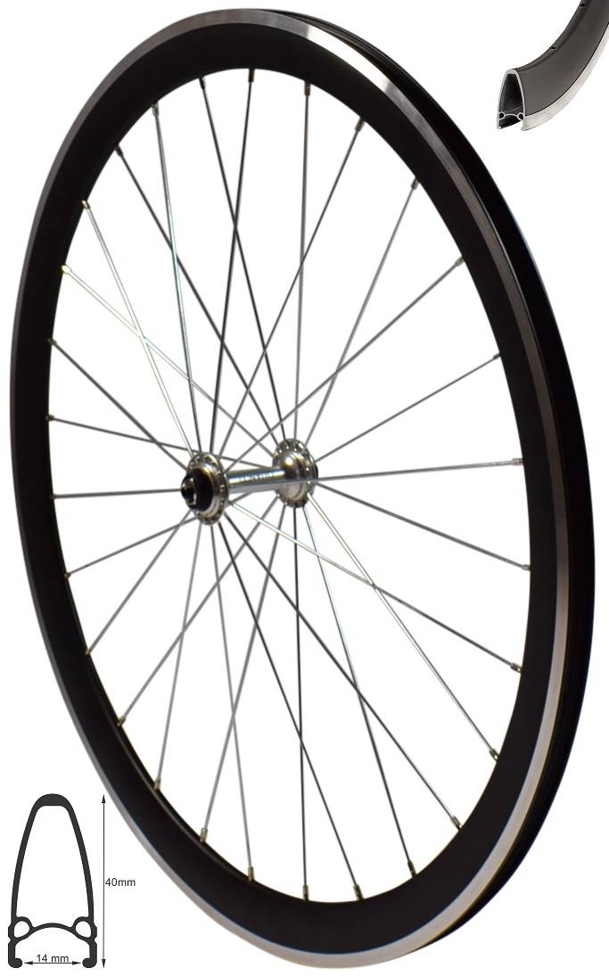 REDONDO 28 Zoll Vorderrad Laufrad V Profil Rennrad Felge Schwarz Silber