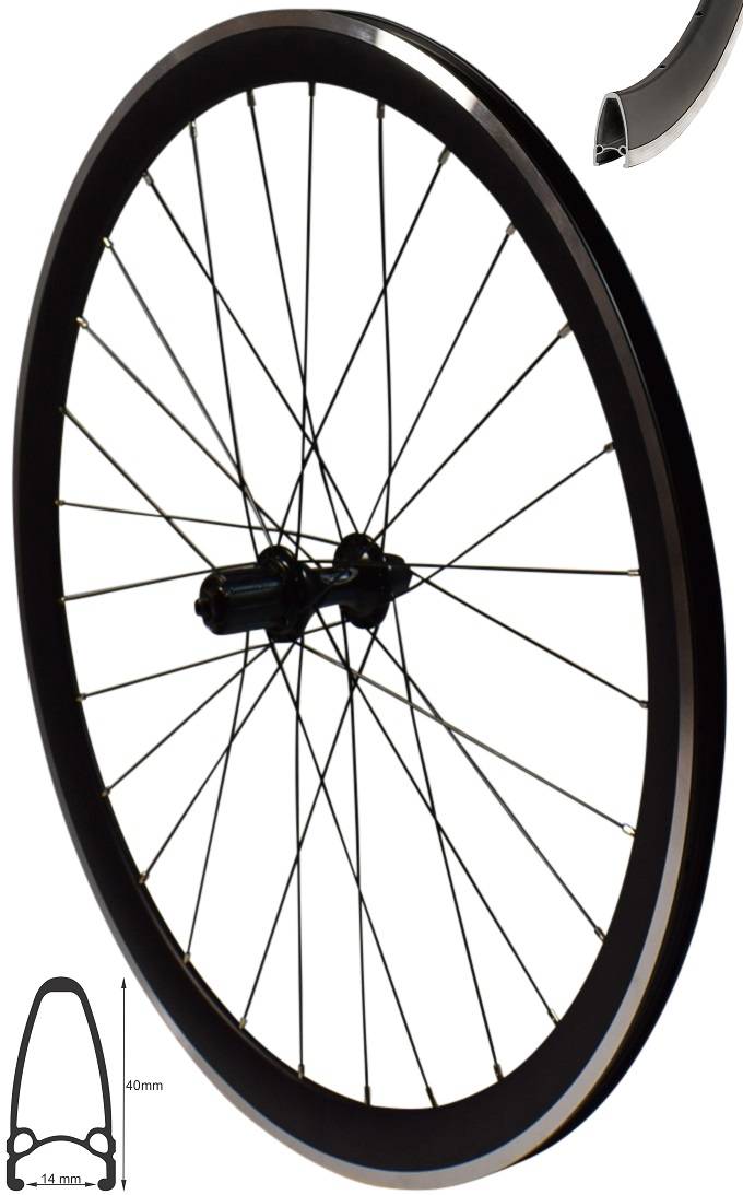 REDONDO 28 Zoll Hinterrad Laufrad V Profil Rennrad Felge Schwarz