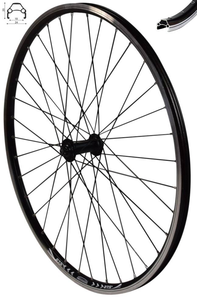 REDONDO 27,5 Zoll Vorderrad Laufrad Hohlkammer Felge Shimano HB T3000 Schwarz