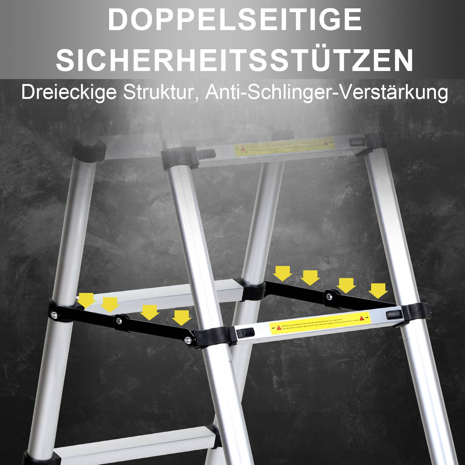 Teleskopleiter Ausziehleiter Klappleiter 1.4m+1.7m Stabil Anlegeleiter Aluminium Stehleiter bis 150kg