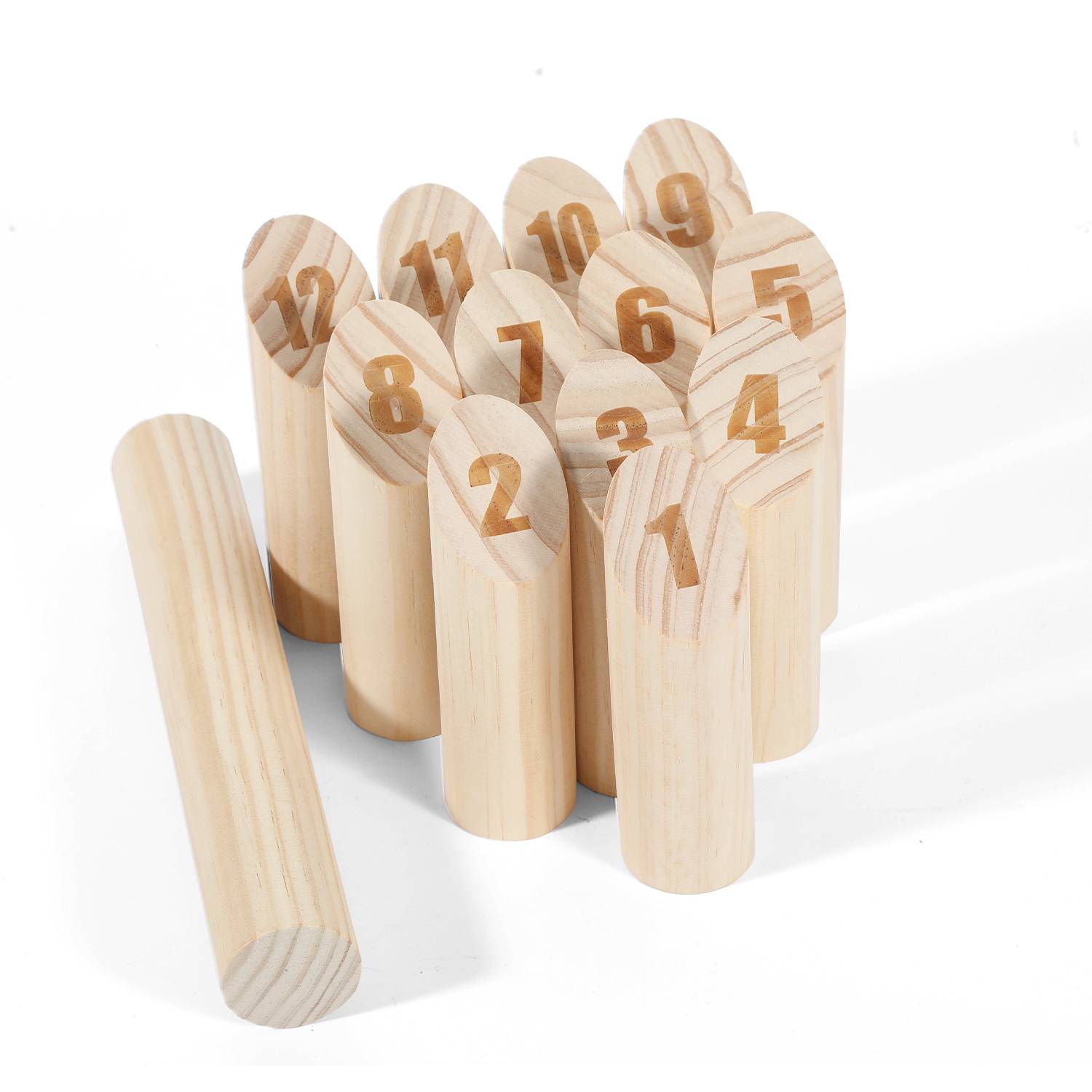 Kubb Finnische Spiel Holzwurfspiel Wurfspiele für draußen Holz-Kegel Finnische Outdoor Spiele Erwachsene & Kinder