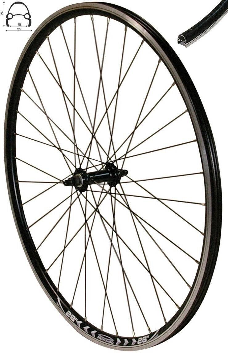 REDONDO 28 Zoll Vorderrad Laufrad Fahrrad V-Profil Hohlkammer 28" Felge Schwarz