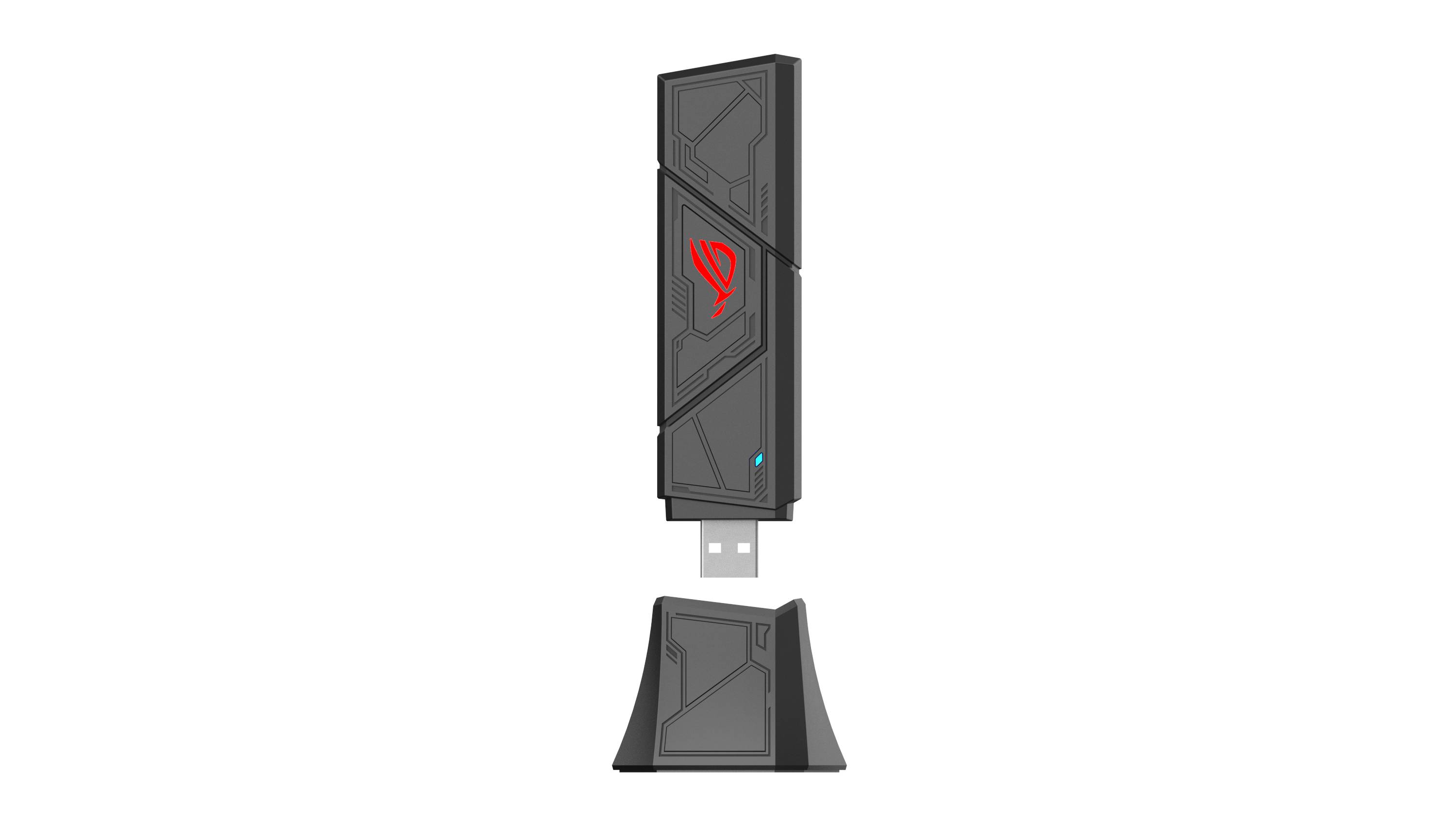 ASUS ROG USB-BE92 Wifi 7 BE6500 Tri-Band USB Adapter, Kabellos, USB, WLAN, Wi-Fi 7 (802.11be), 6500 Mbit/s, Schwarz