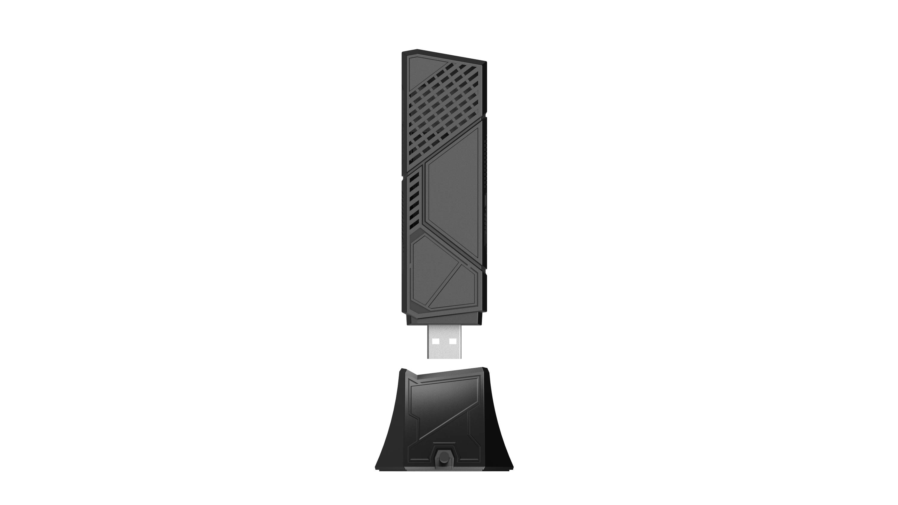 ASUS ROG USB-BE92 Wifi 7 BE6500 Tri-Band USB Adapter, Kabellos, USB, WLAN, Wi-Fi 7 (802.11be), 6500 Mbit/s, Schwarz