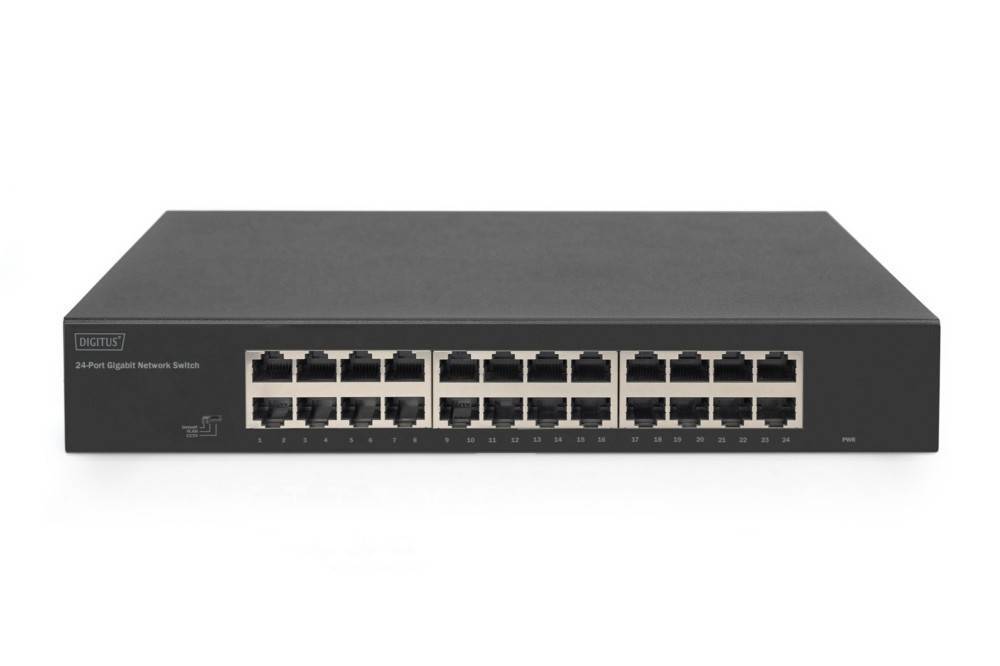 DIGITUS Switch 24-Port Gigabit, 19 unmanaged schwarz Multimedia-Technik Switche