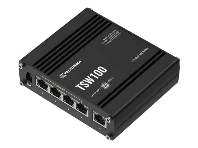 Teltonika TSW100 - Switch - unmanaged - 5 x 10/100/1000 (4 PoE)