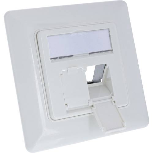 InLine® Rahmenset für 2x RJ45 Bu/LSA Einsatz, Keystone SNAP-In, weiß RAL9010 Anschlussdosen