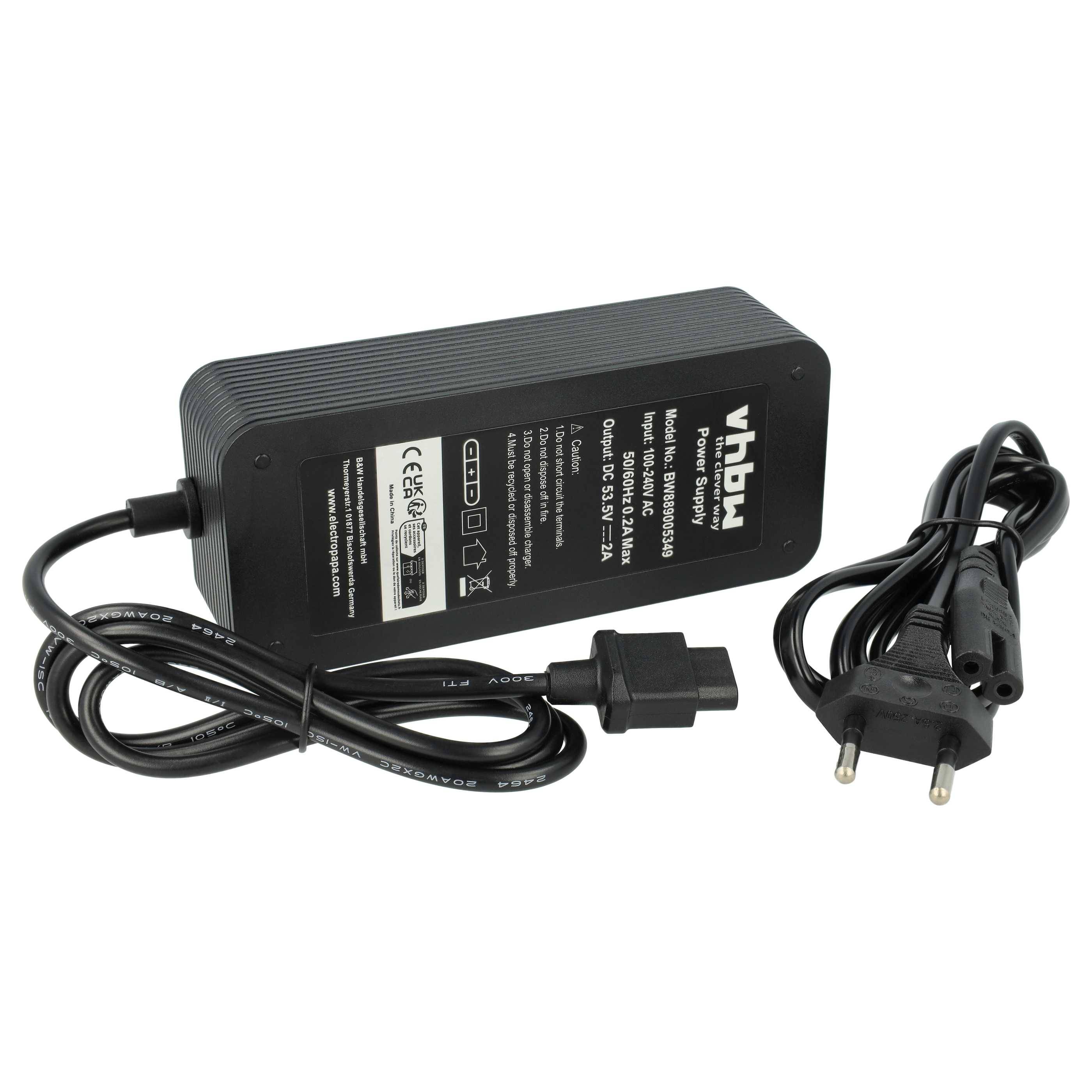 vhbw Ladegerät kompatibel mit NIU KQi 1 Pro, KQi 1, KQi3, KQi2 Pro, KQi3 Pro, KQi3 Max, KQi2 E-Scooter - 53,5 V, 2 A Charger