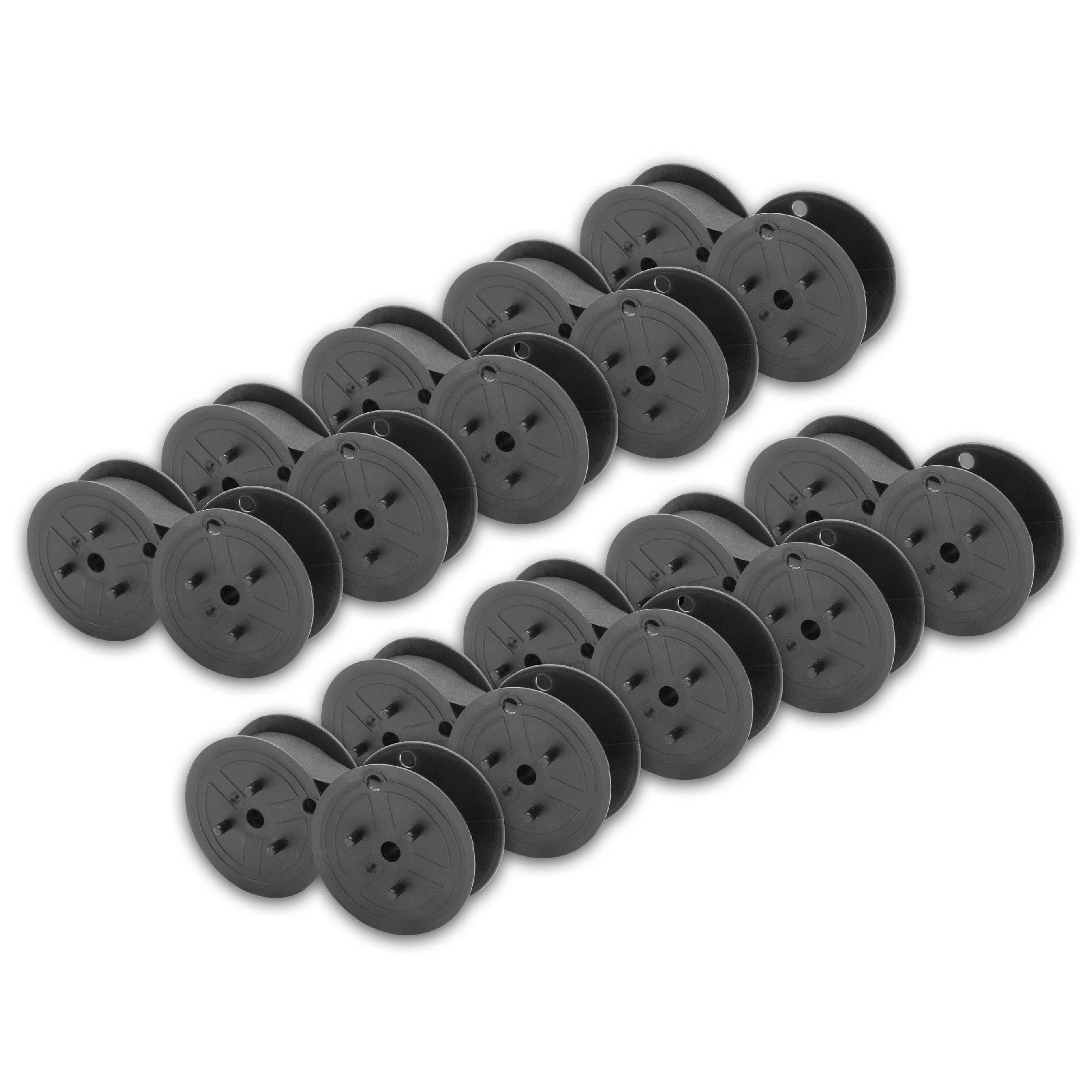 vhbw 10x Farbrolle, Farbwalze Schwarz kompatibel mit Triumph-Adler 1121 PD Carat Taschenrechner, Registrierkasse