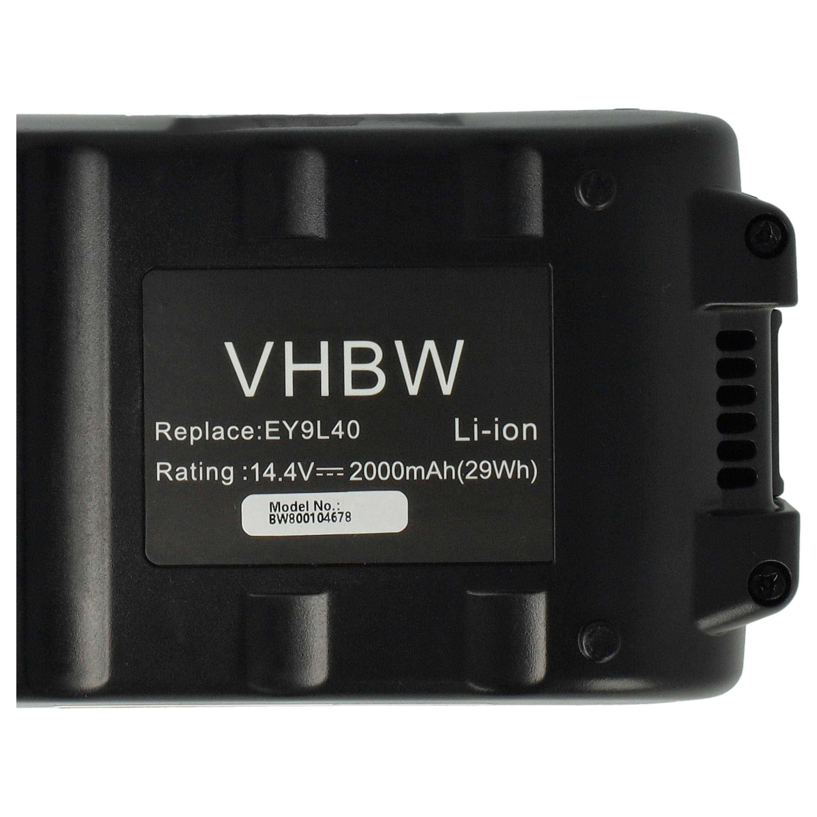 vhbw Akku kompatibel mit Panasonic EZ7544X-B, EZ7544LN2S-B Werkzeug (2000 mAh, Li-Ion, 14,4 V)
