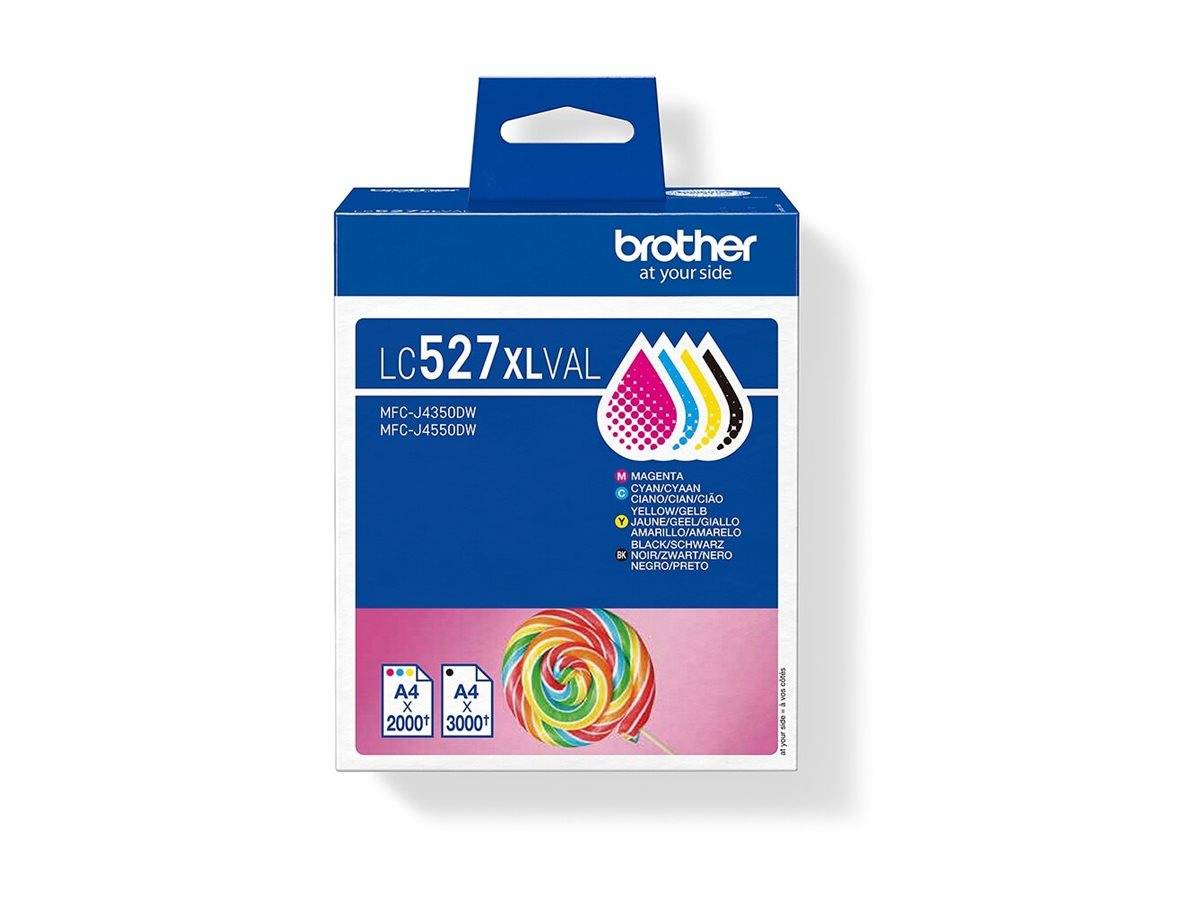 Brother LC527XVAL Tintenpatronen-Paket in Cyan, Magenta, Gelb und Schwarz für MFC-J4350DW/MFC-J4550DW Drucker