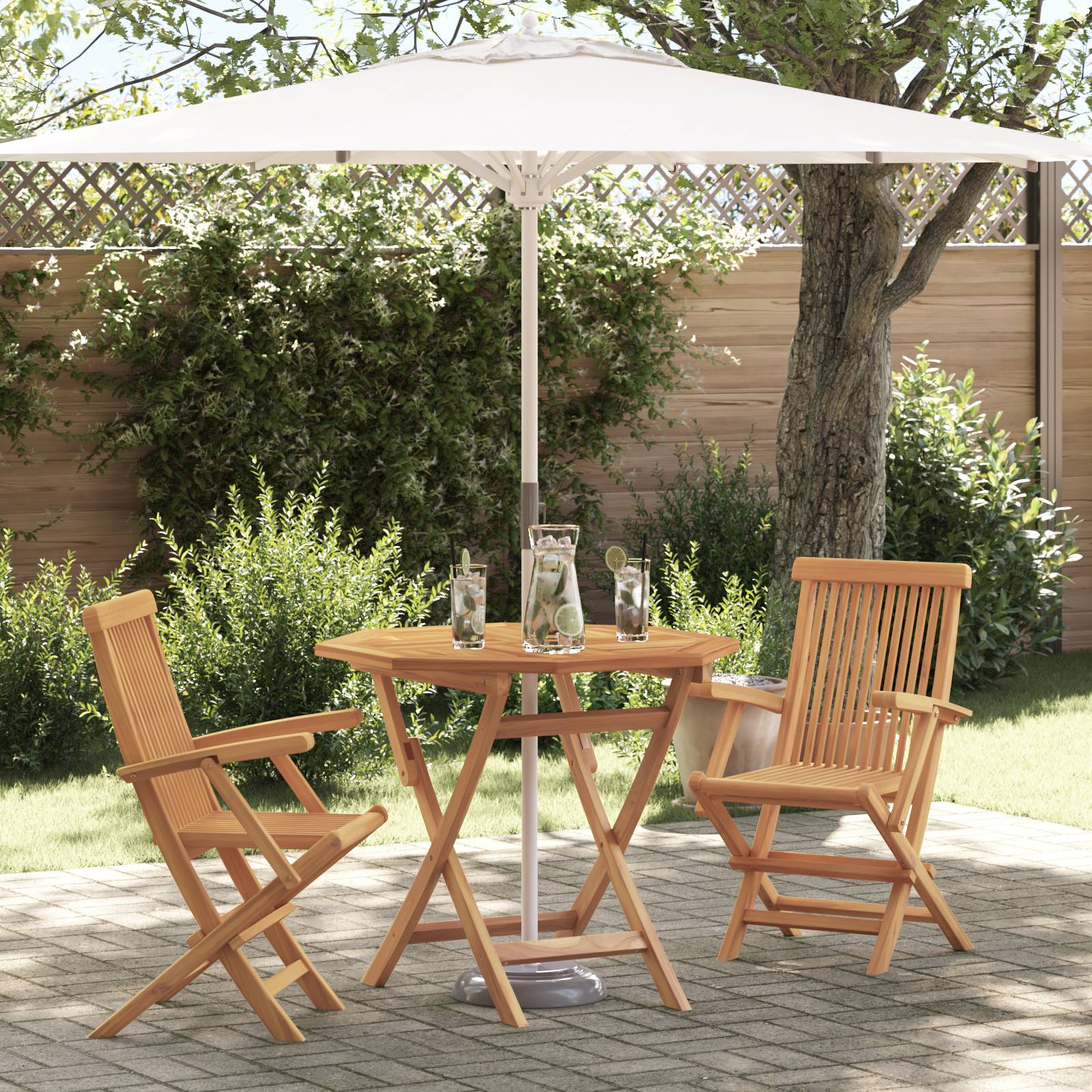 vidaXL 3-tlg. Garten-Bistro-Set Klappbar Massivholz Akazie