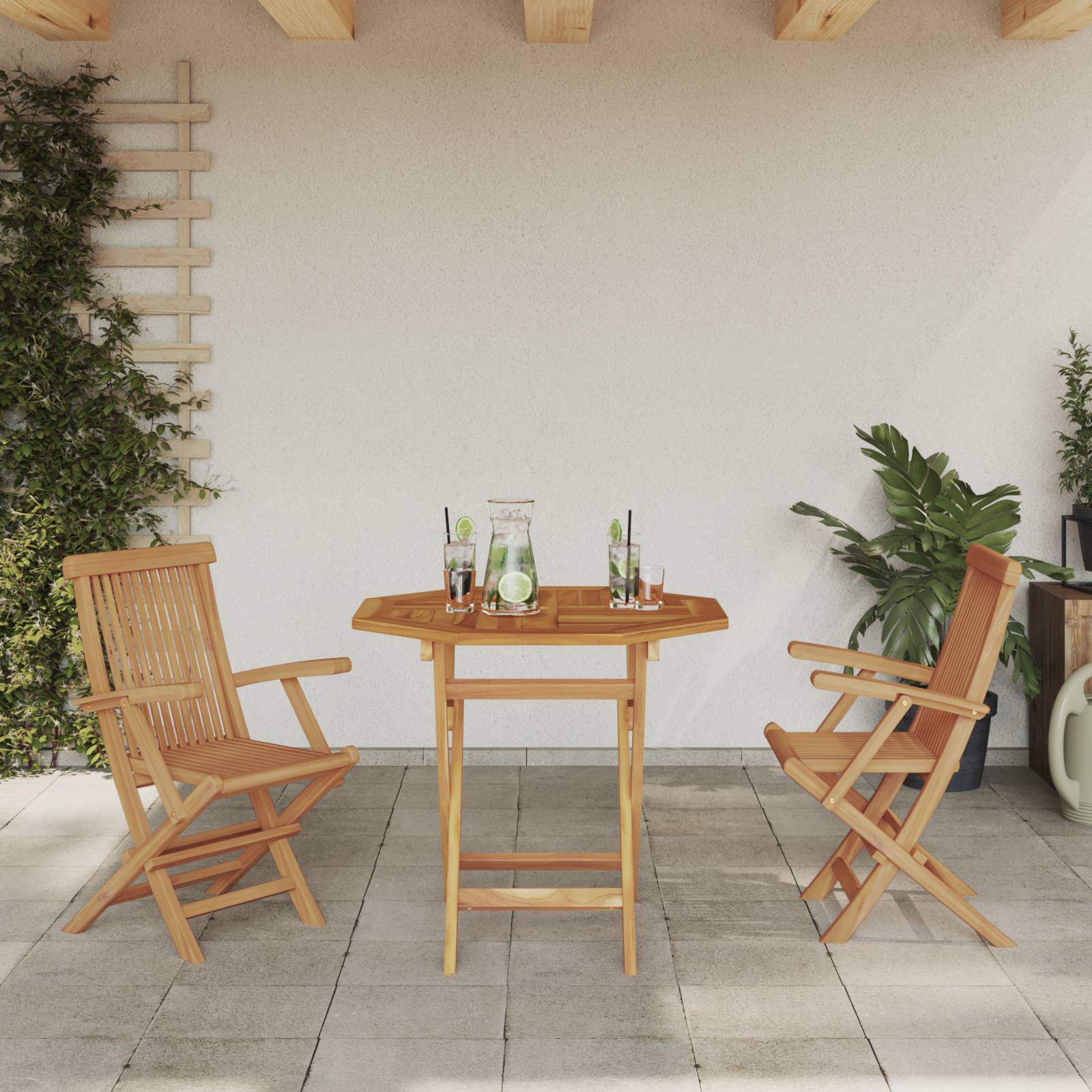 vidaXL 3-tlg. Garten-Bistro-Set Klappbar Massivholz Akazie