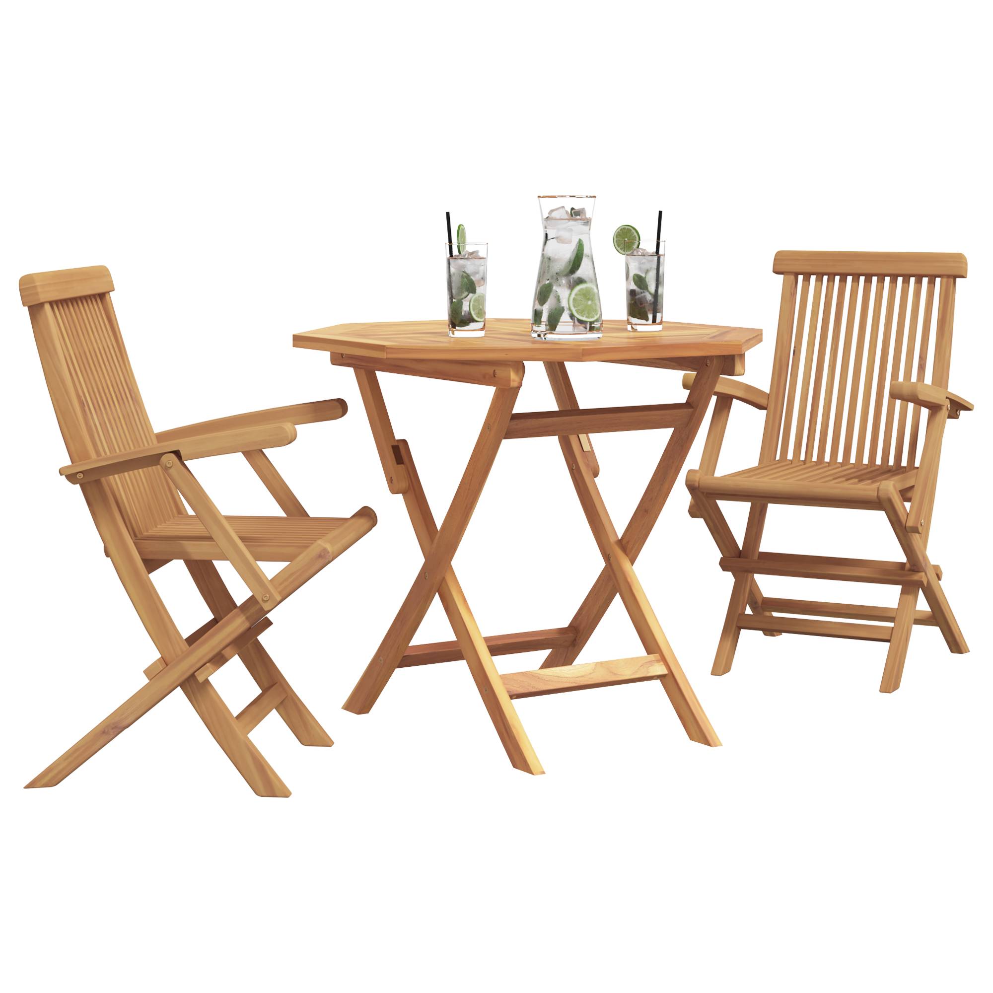 vidaXL 3-tlg. Garten-Bistro-Set Klappbar Massivholz Akazie