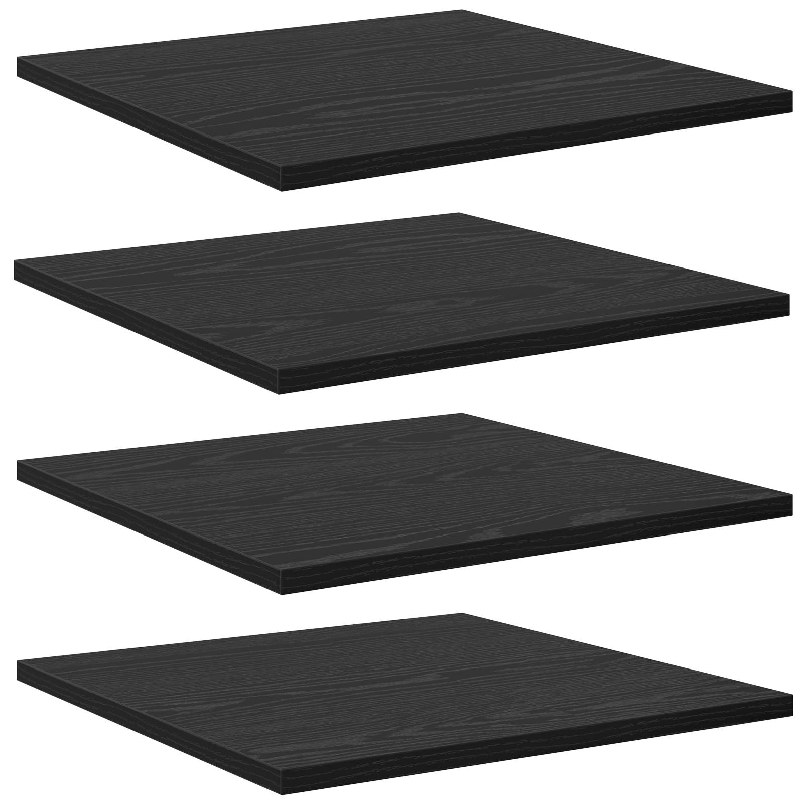 vidaXL Bücherregal Bretter 4er Set Schwarz Eiche 40x40x1,5 cm Spanplatte