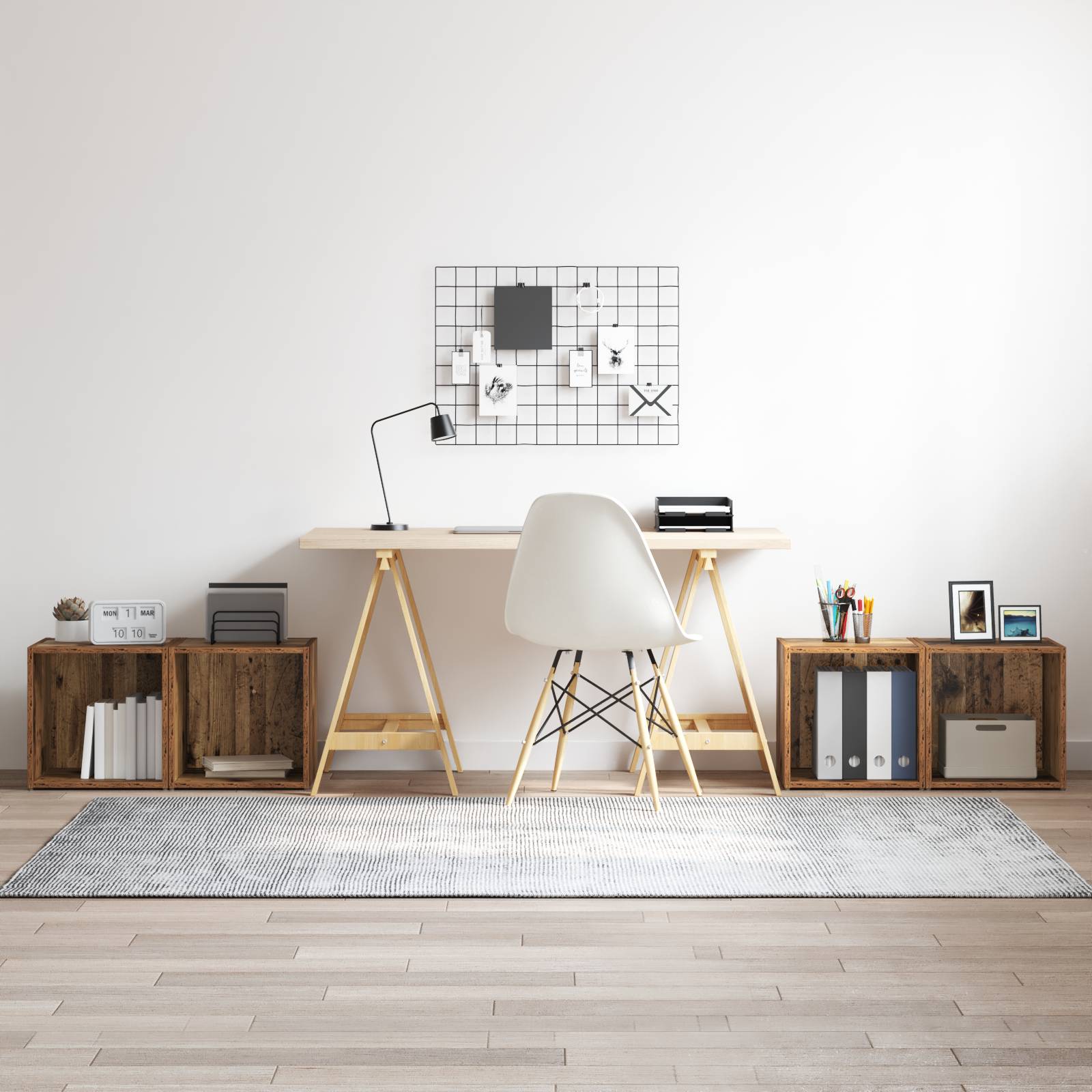 vidaXL TV-Schränke 4 Stk. Altholz 37x35x37 cm Holzwerkstoff