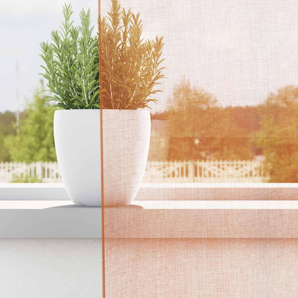 vidaXL Voile Vorhänge mit Stangentaschen 2 Stk. Terrakotta