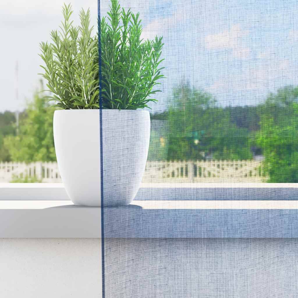 vidaXL Voile Vorhänge mit Stangentaschen 2 Stk. Königsblau