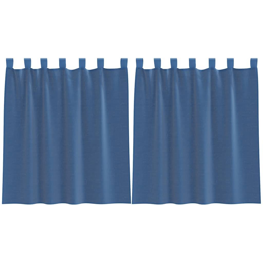 vidaXL Voile Vorhänge mit Stangentaschen 2 Stk. Königsblau