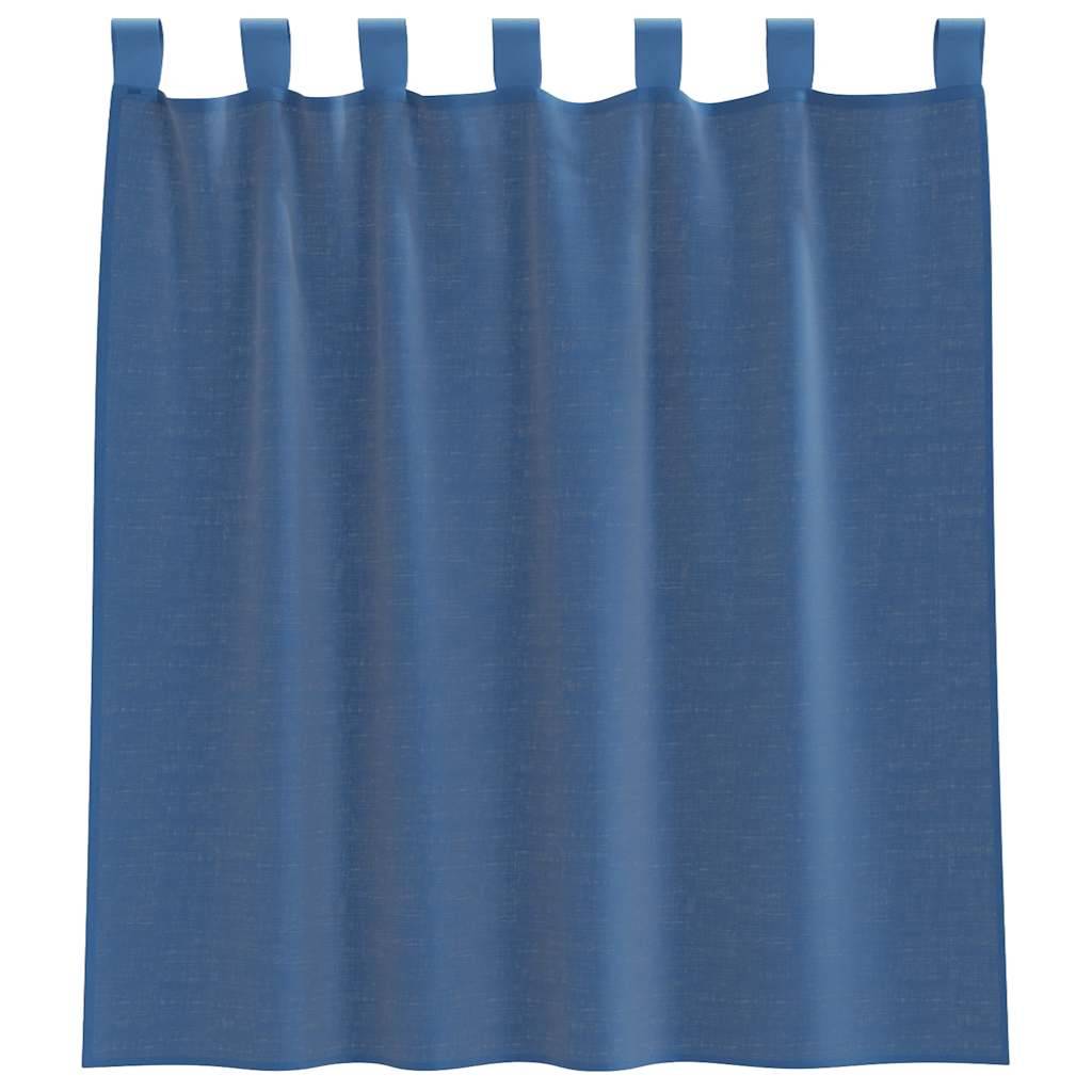 vidaXL Voile Vorhänge mit Stangentaschen 2 Stk. Königsblau