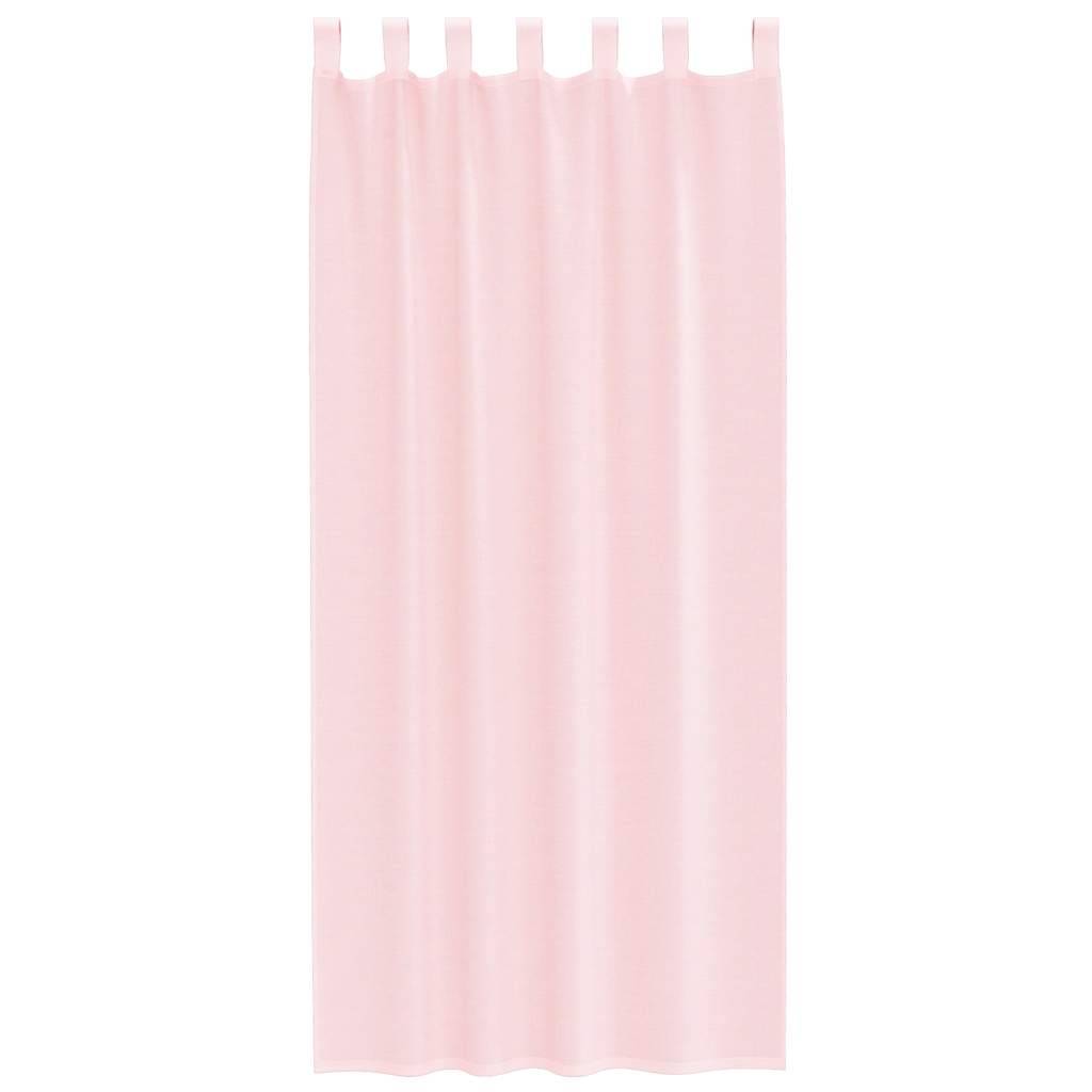 vidaXL Voile Vorhänge mit Stangentaschen 2 Stk. Hellrosa