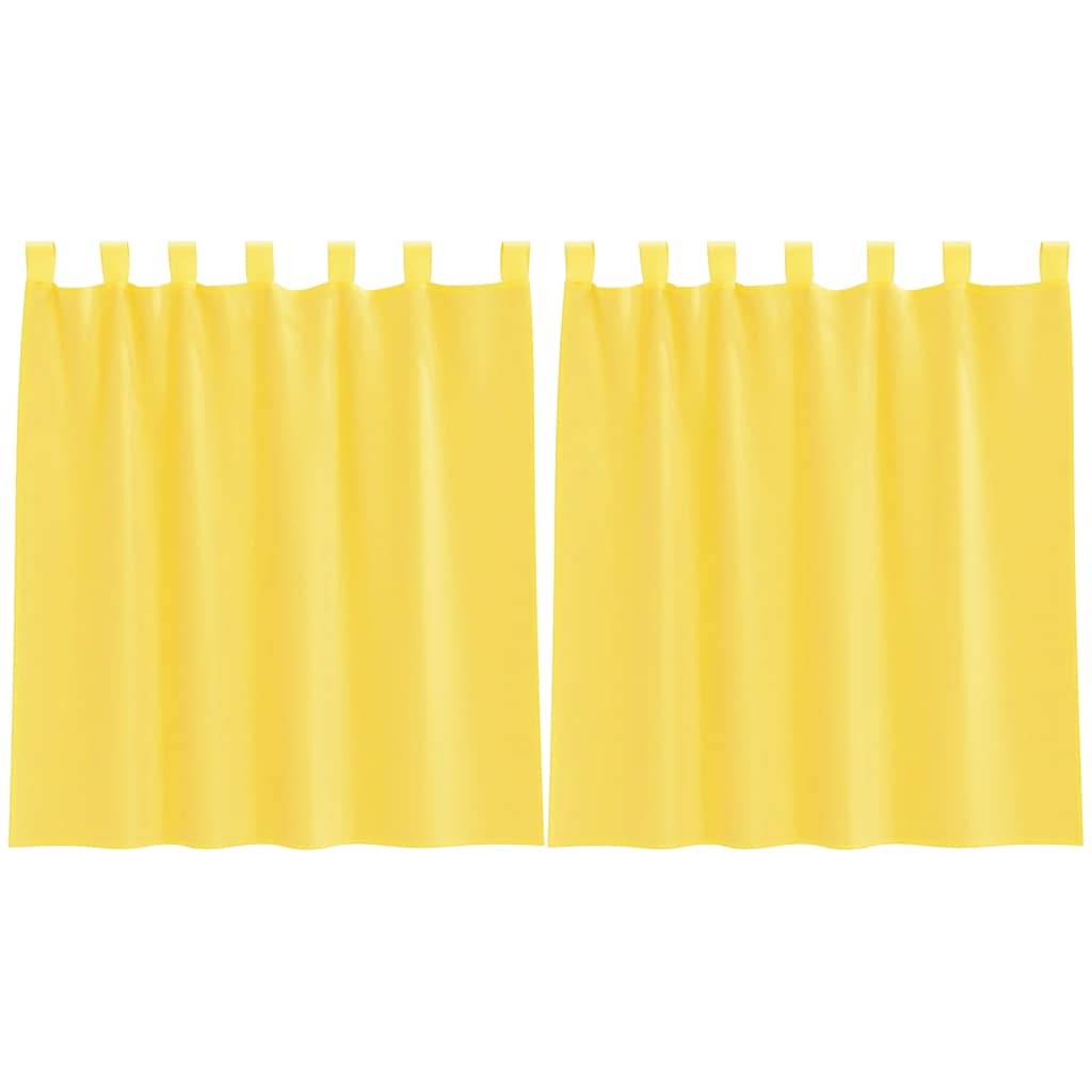 vidaXL Voile Vorhänge mit Schlaufen 2 Stk. Gelb 140x140 cm