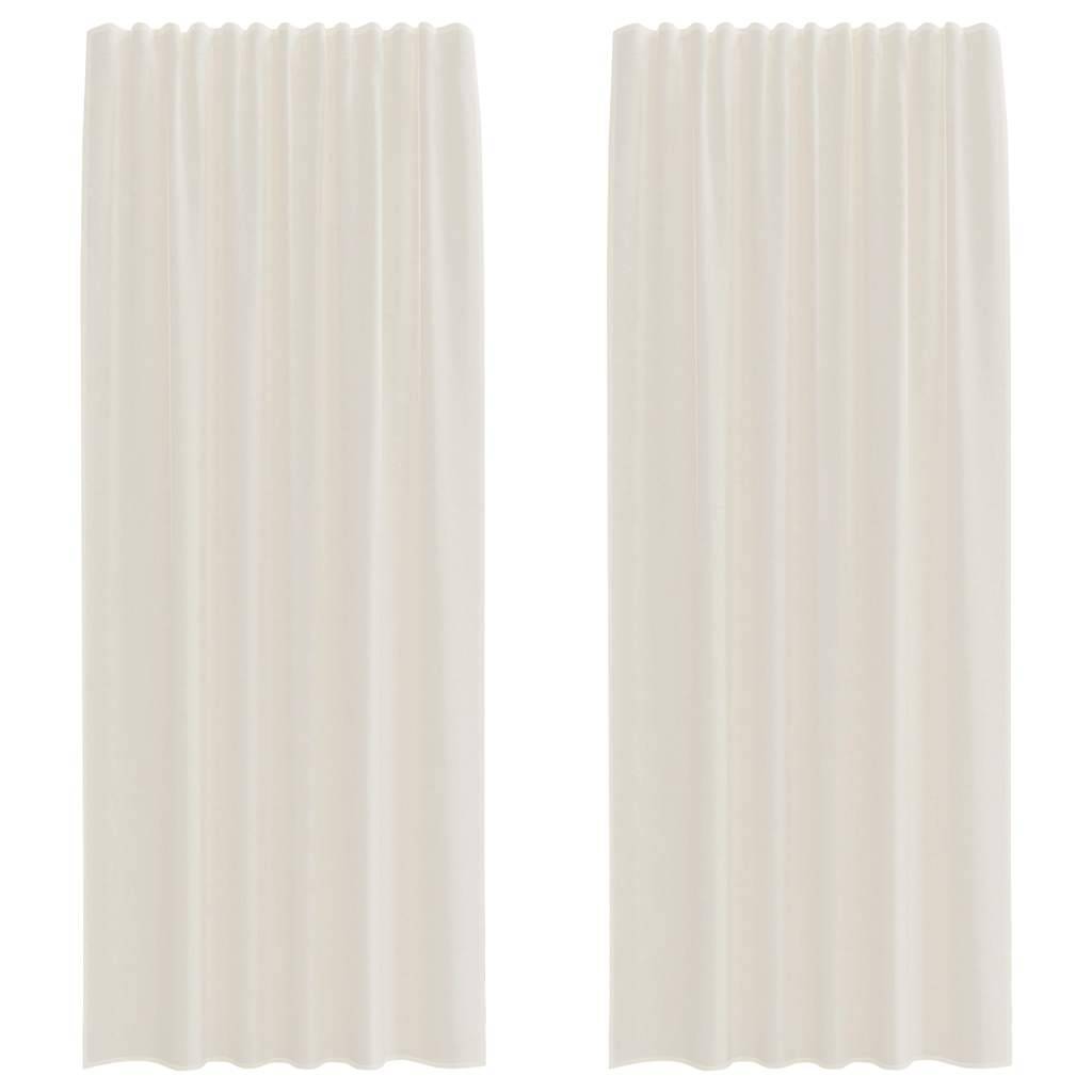 vidaXL Voile Vorhänge mit Stangentaschen 2 Stk. Creme