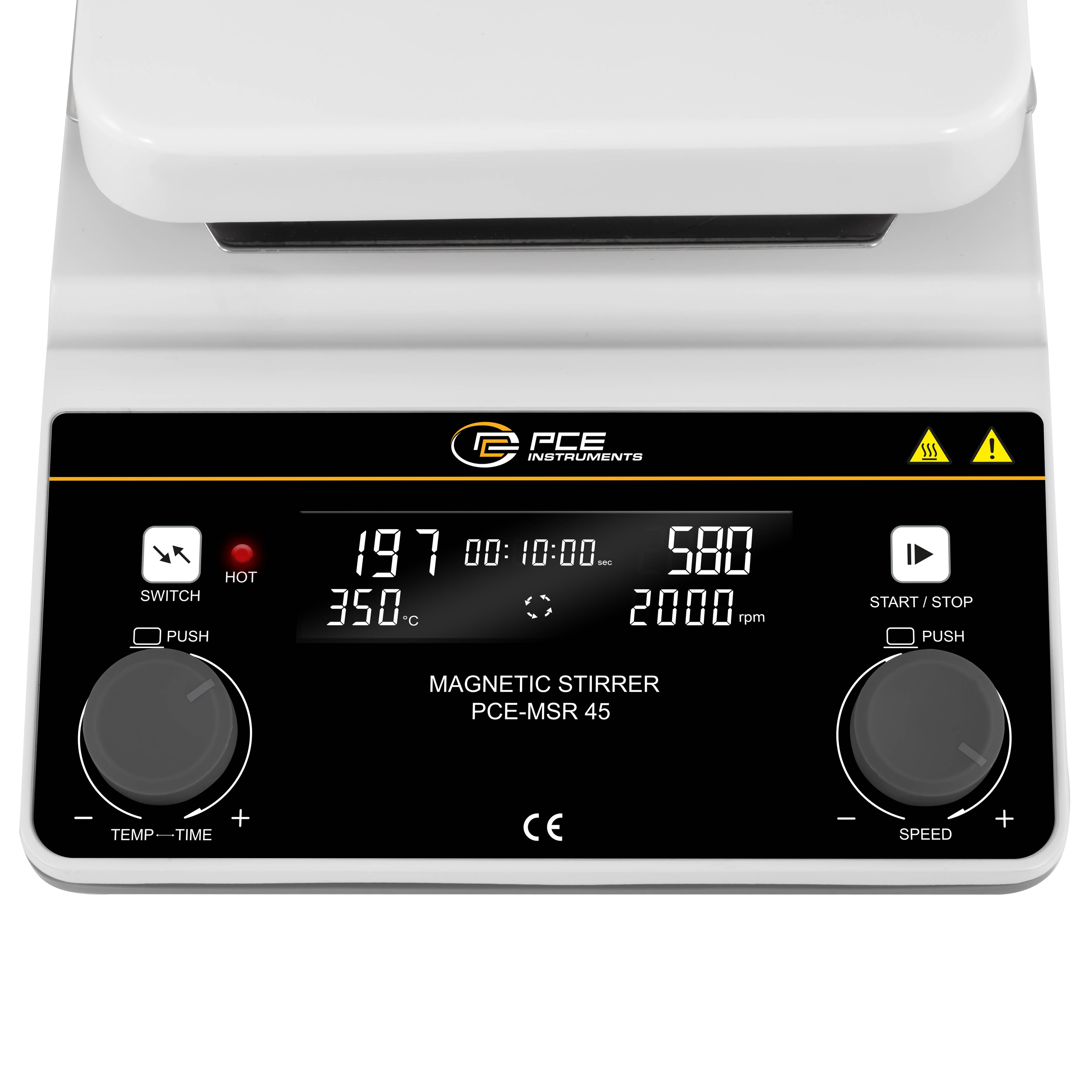 PCE Instruments Magnetrührer PCE-MSR 45 mit integrierter Heizfunktion bis 350 °C |100 ... 2000 U/min |20 Liter Rührmenge