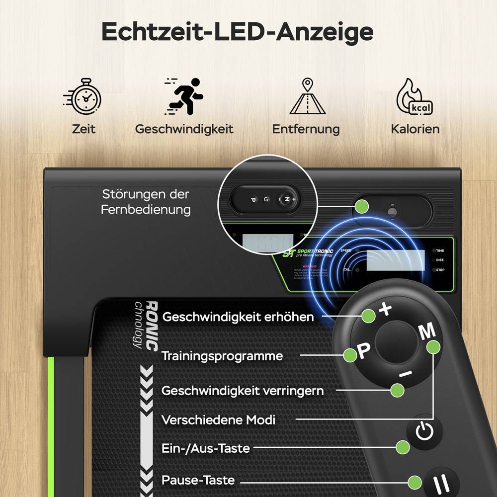 Ultraflaches Laufband mit 2x Steigung bis 6 km/h 4 Programme + Fernbedienung Walking Pad Gehtrainer für Schreibtisch Zuhause bis 120 kg