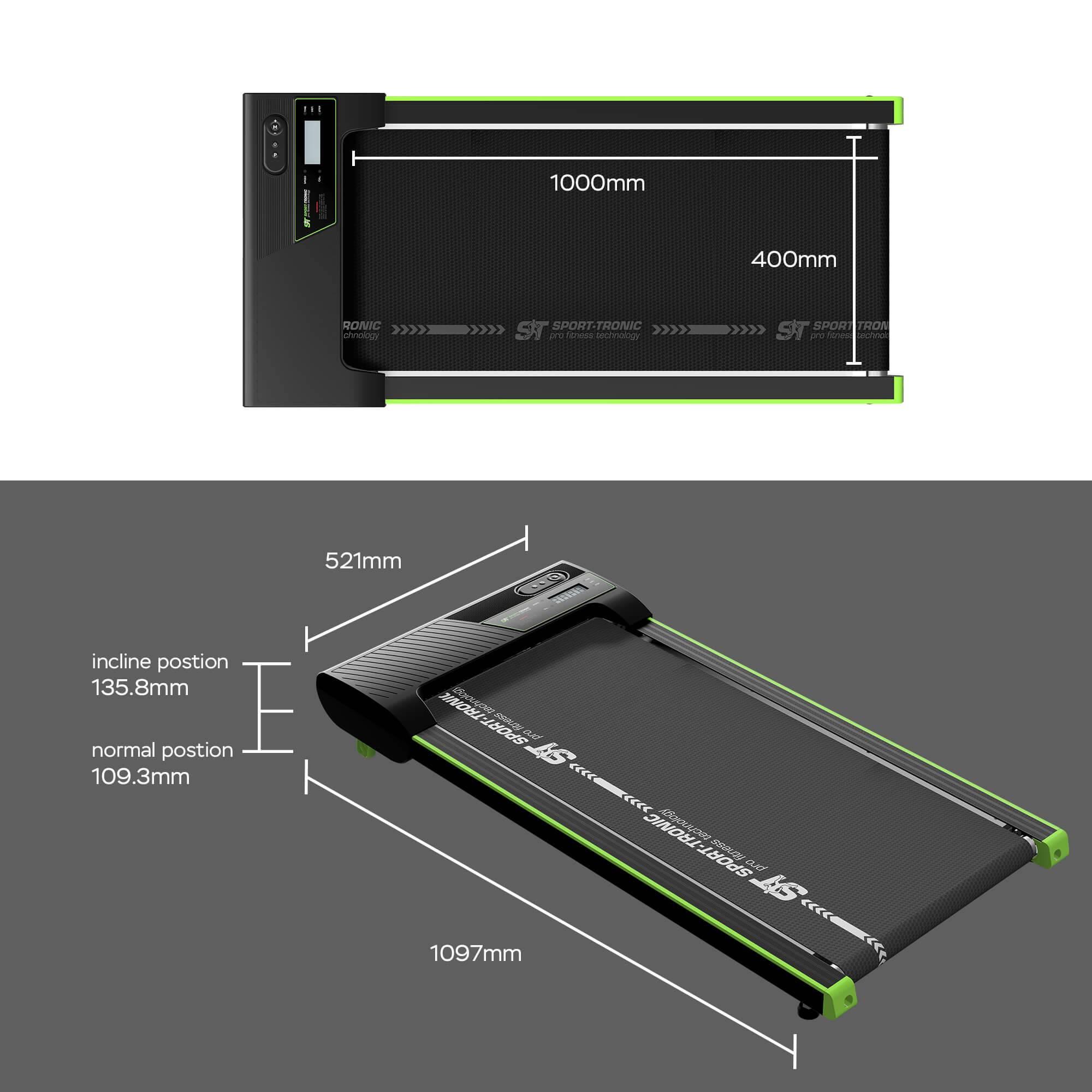 Ultraflaches Laufband mit 2x Steigung bis 6 km/h 4 Programme + Fernbedienung Walking Pad Gehtrainer für Schreibtisch Zuhause bis 120 kg