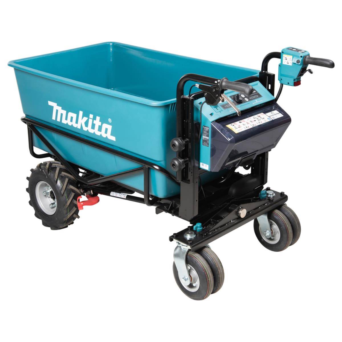 Makita Akku-Schubkarre LXT 18 V x 2 • 300 kg (<3°) • 0 - 1,5 / 3,5 / 5,0 km/h