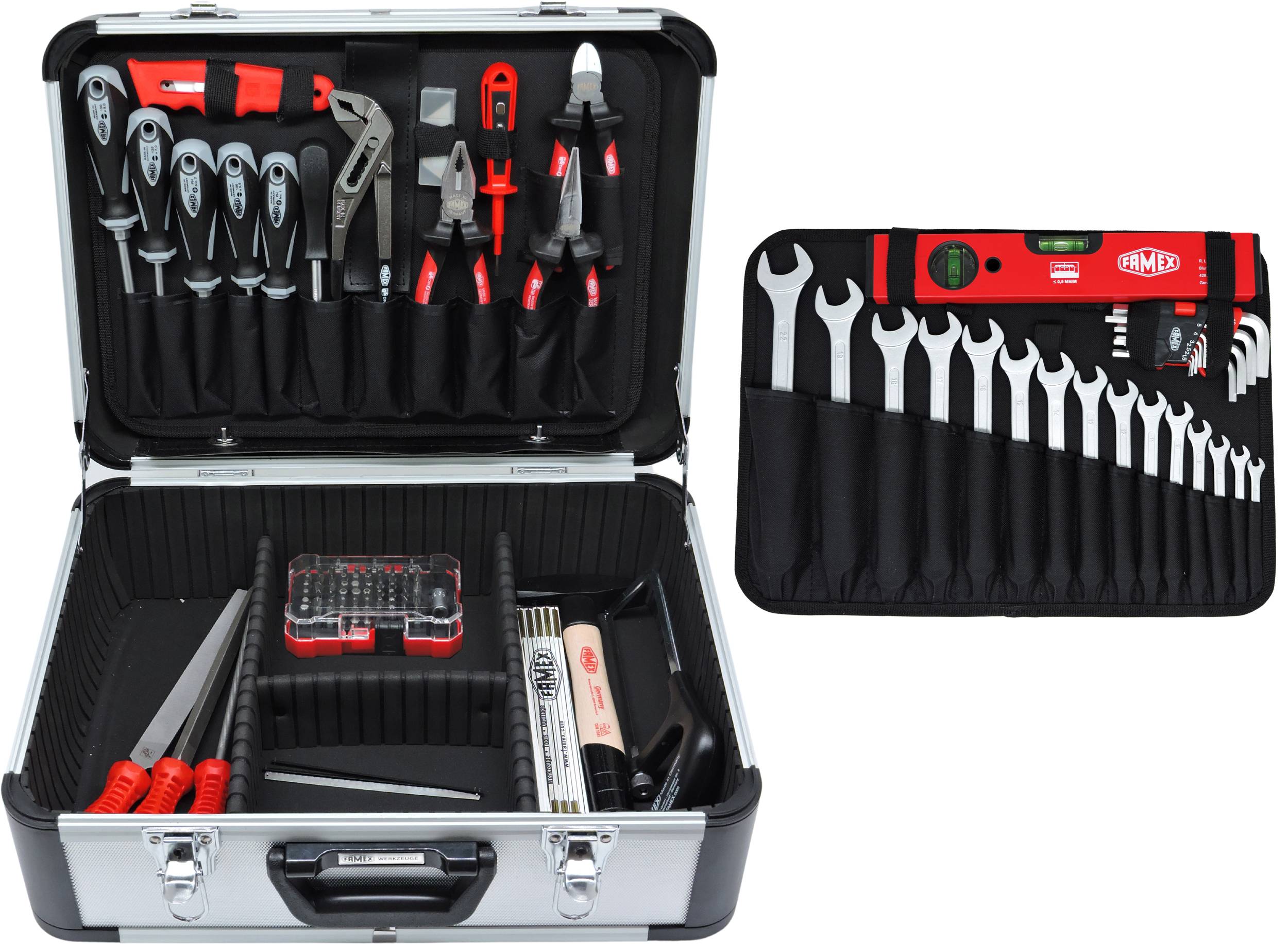 FAMEX 729-17 Werkzeugkoffer PROFESSIONAL, 175-tlg., Komplett Set mit Werkzeug Satz und Steckschlüsselsatz
