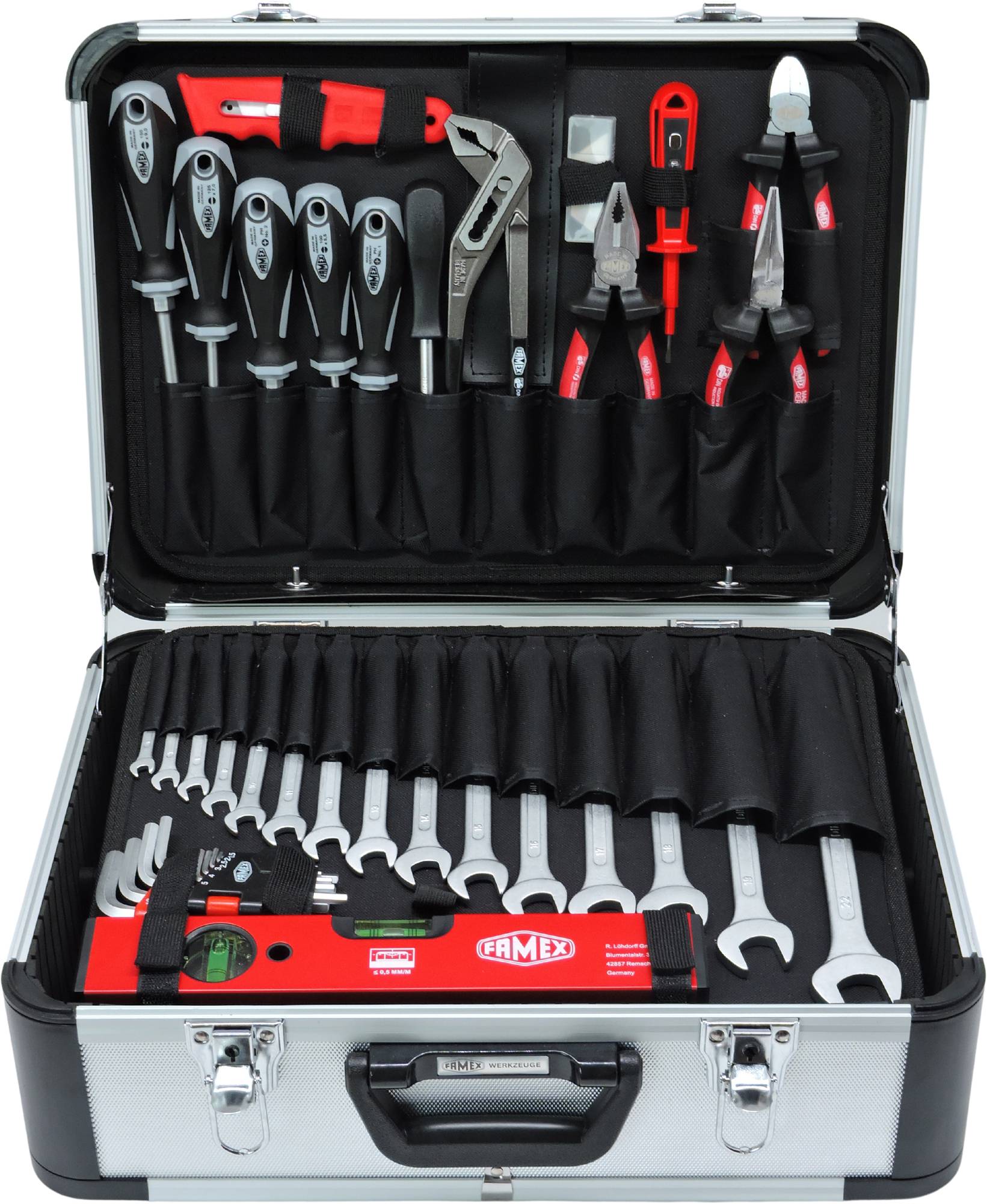 FAMEX 729-17 Werkzeugkoffer PROFESSIONAL, 175-tlg., Komplett Set mit Werkzeug Satz und Steckschlüsselsatz
