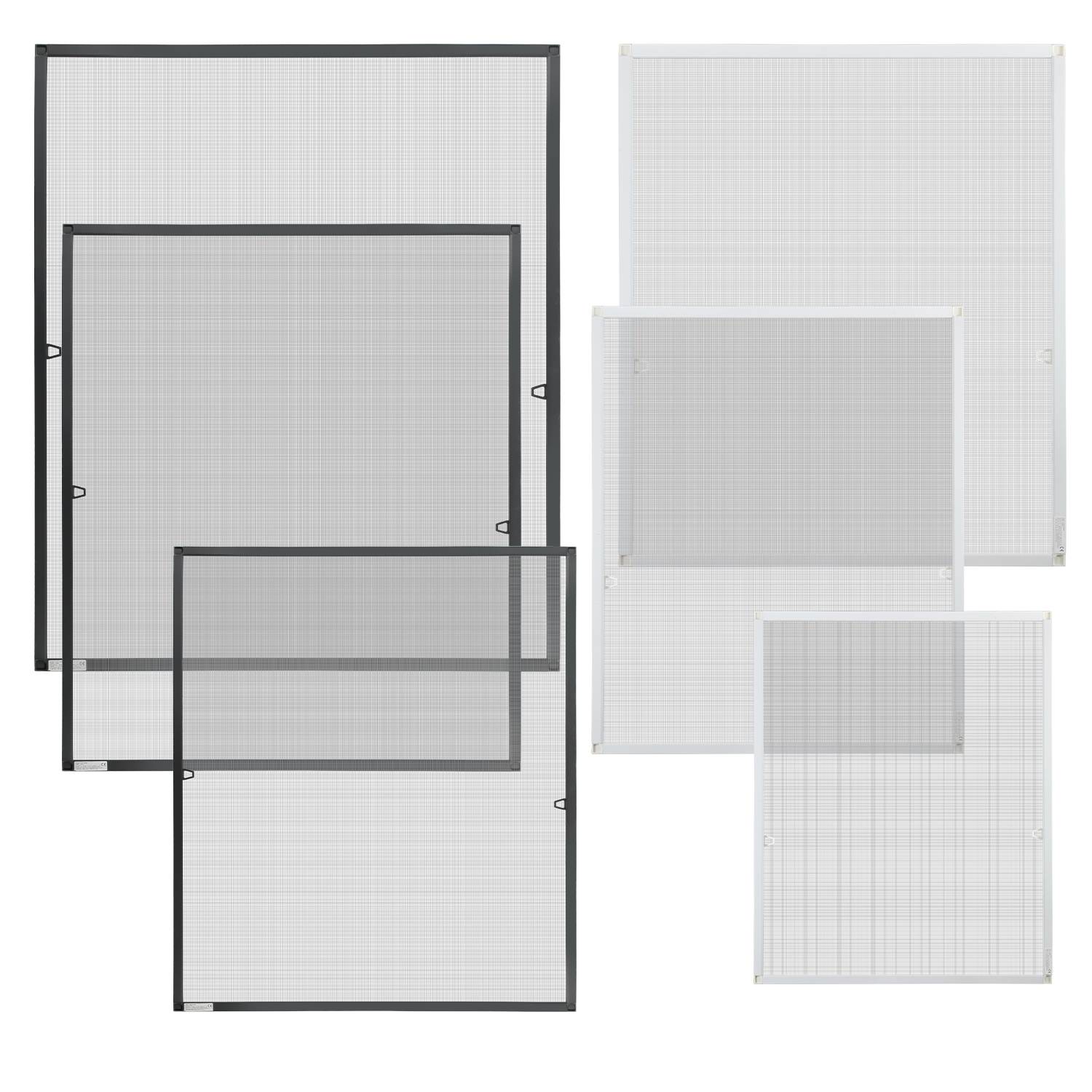 Fliegengitter Insektenschutz Fenster Mückenschutz mit Alu-Rahmen Bausatz Mückengitter Fliegenschutz Gaze 120x140cm Anthrazit