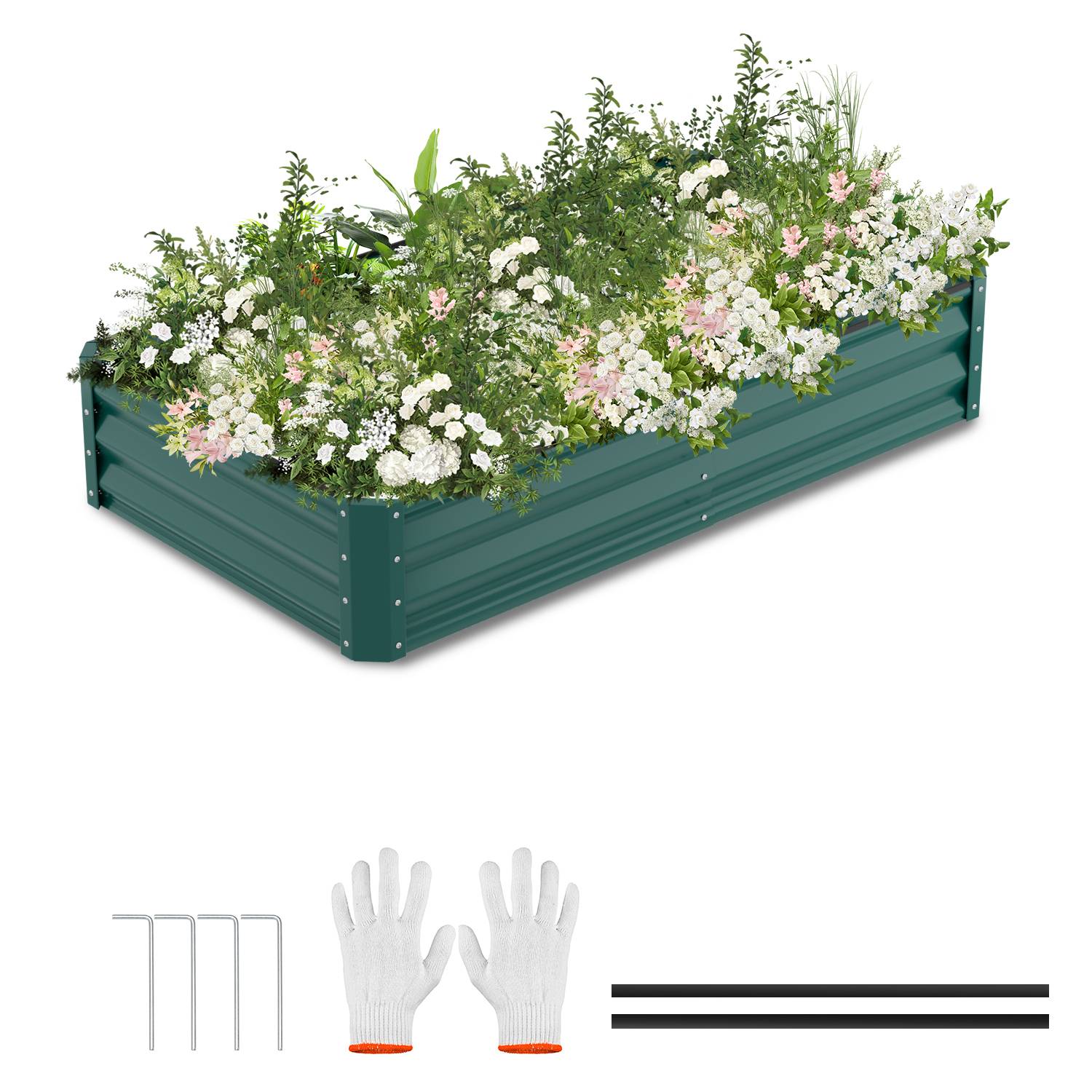 Garten-Hochbeet Grün 160x90x30cm Verzinkter Stahl - Beete