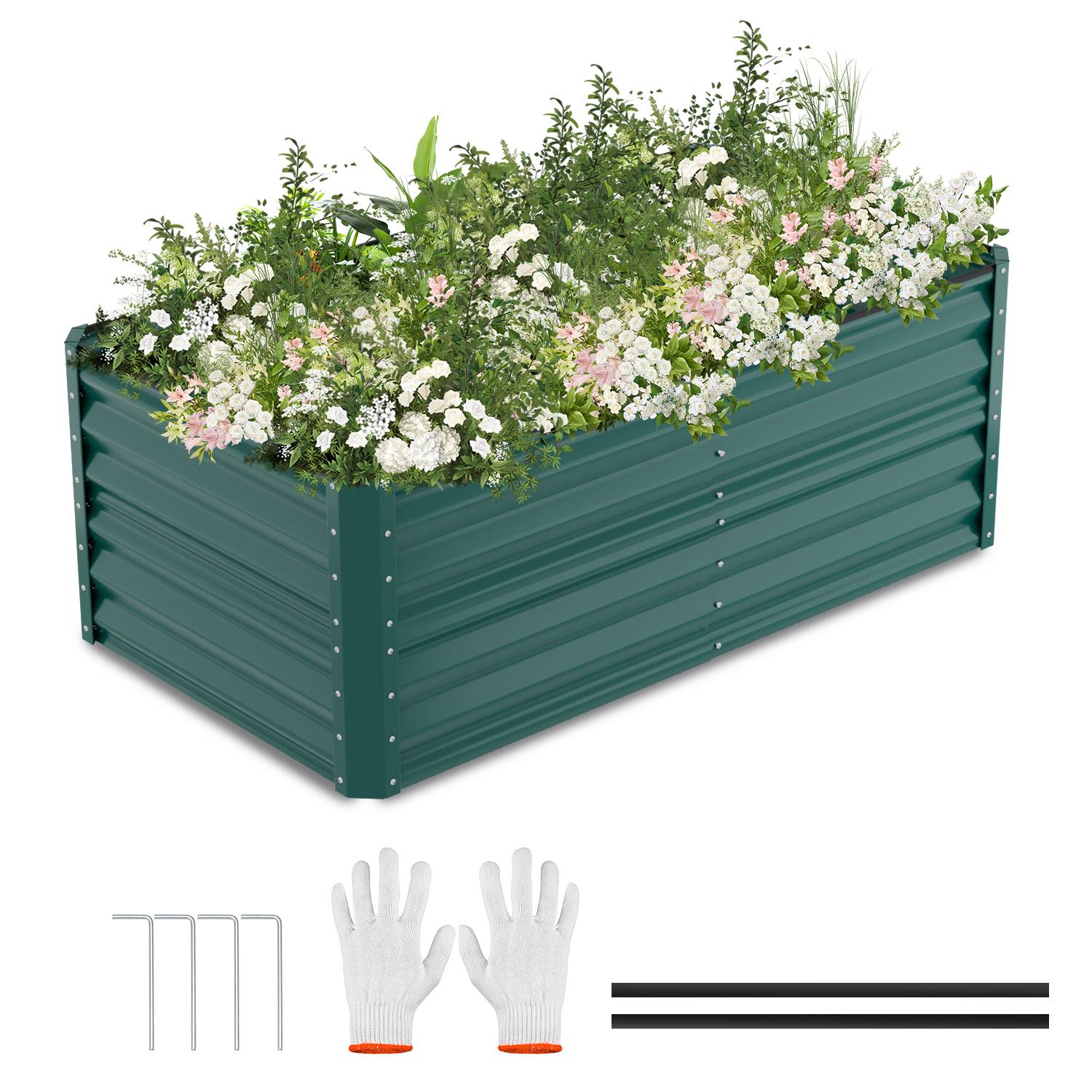 Garten-Hochbeet Grün 160x90x60cm Verzinkter Stahl - Beete