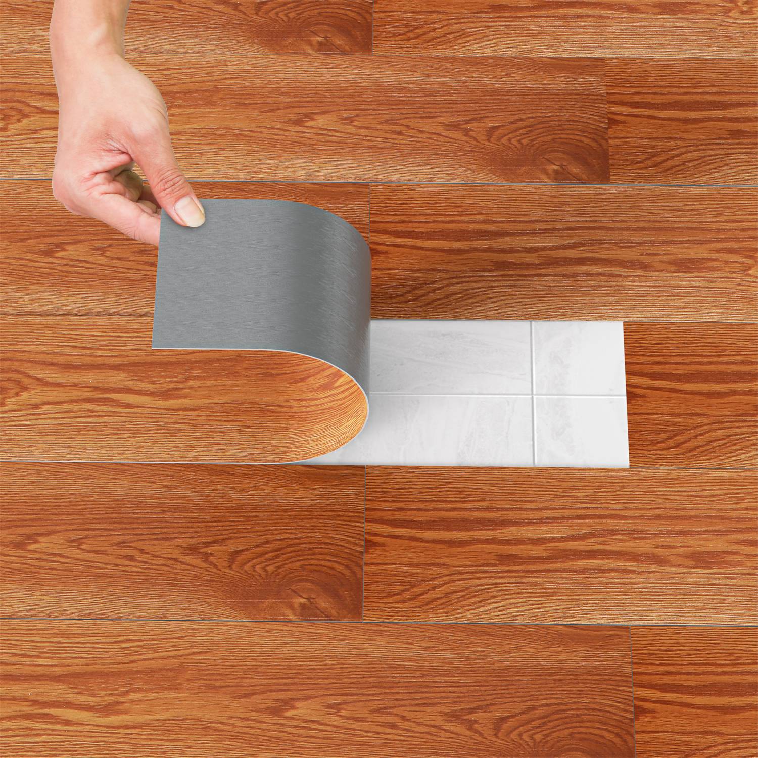 7m² Vinylboden Vinyl Laminat Selbstklebend Dielen Planke PVC Bodenbelag Rutschfest Wasserfest 49 Stück Vinyl-Dielen Holzmaserung Dielen (Holzbraun)