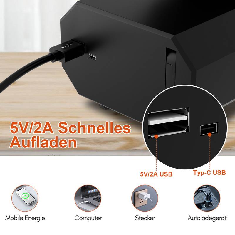 Tischventilator,Camping Ventilator, wiederaufladbar, 20000mAh Akku, 4 Geschwindigkeiten, mit Fernbedienung, LED Licht und Haken,für Outdoor