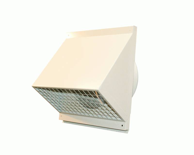 Außenwandhaube mit Schutzgitter AWH 180 - weiß - 8.073.015