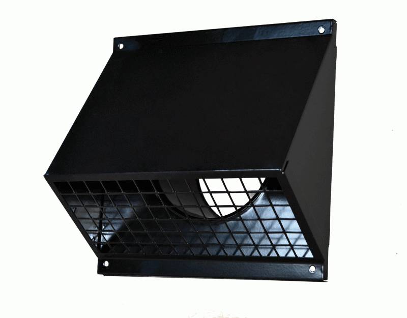 Außenwandhaube mit Schutzgitter AWH 160 - schwarz - 8.073.007