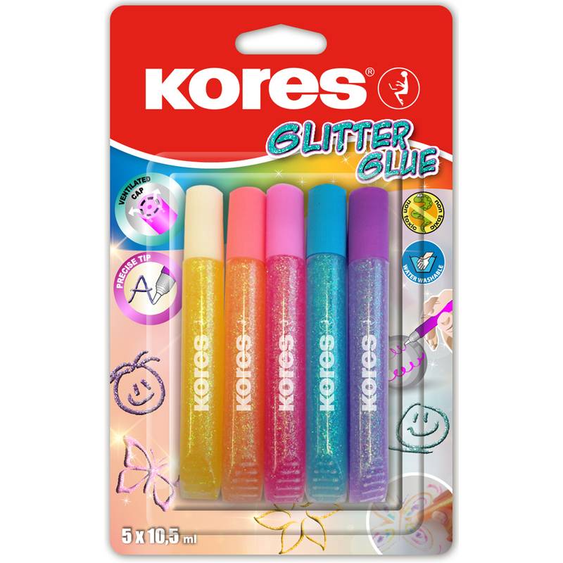 Kores Glitzerkleber "Glitter Glue", Pastellfarben