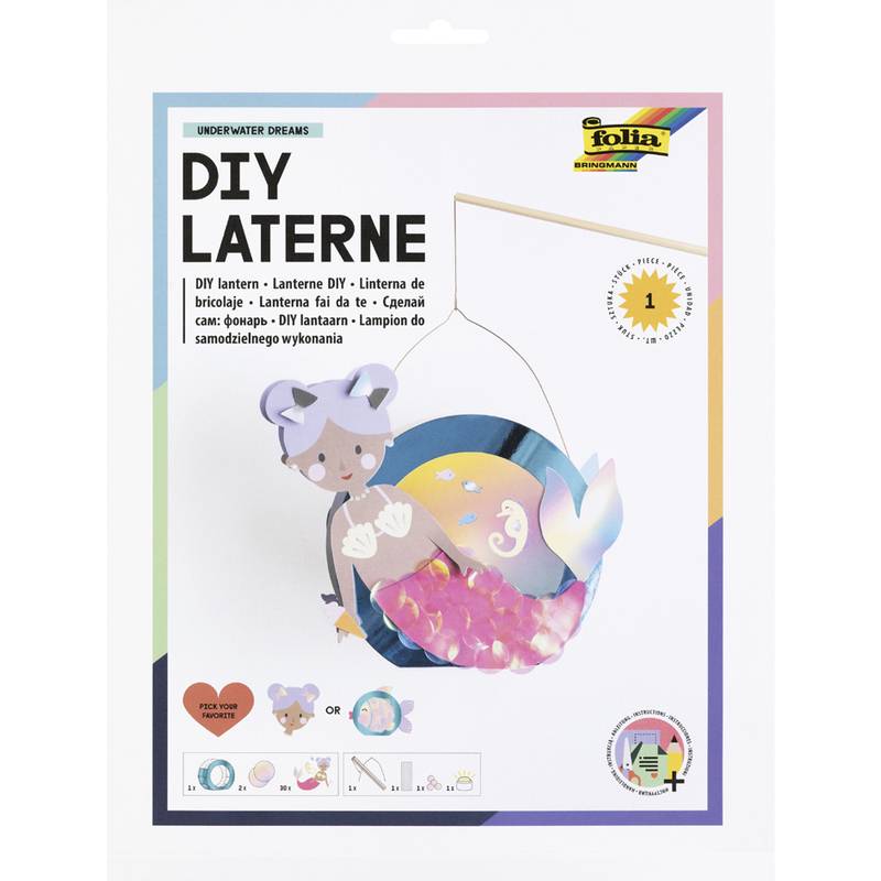 folia Laternen-Bastelset UNDERWATER DREAMS, metallic-blau