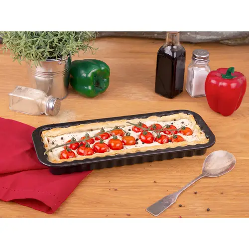 Kuchenform Emaille Quiche eckige hitzebeständig anthrazit Kuchenform Emaille Quiche eckige hitzebeständig anthrazit