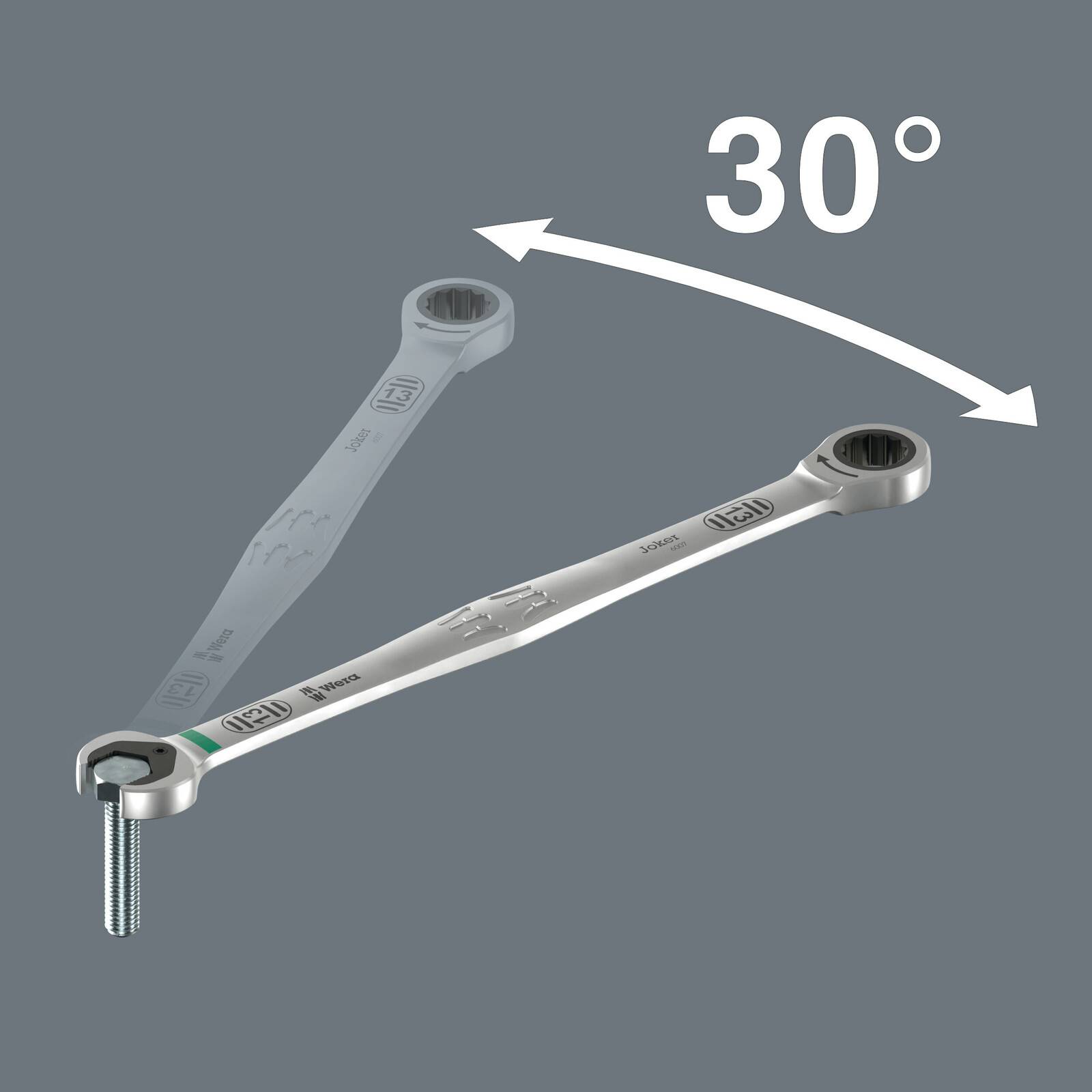 Wera 6007 Joker Maul-Ringratschen-Schlüssel 19 x 334 mm lange Ausführung