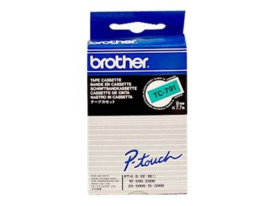 Schriftbandkassette Brother 9mm grün/schwarz TC791 Multimedia-Technik Schriftbänder