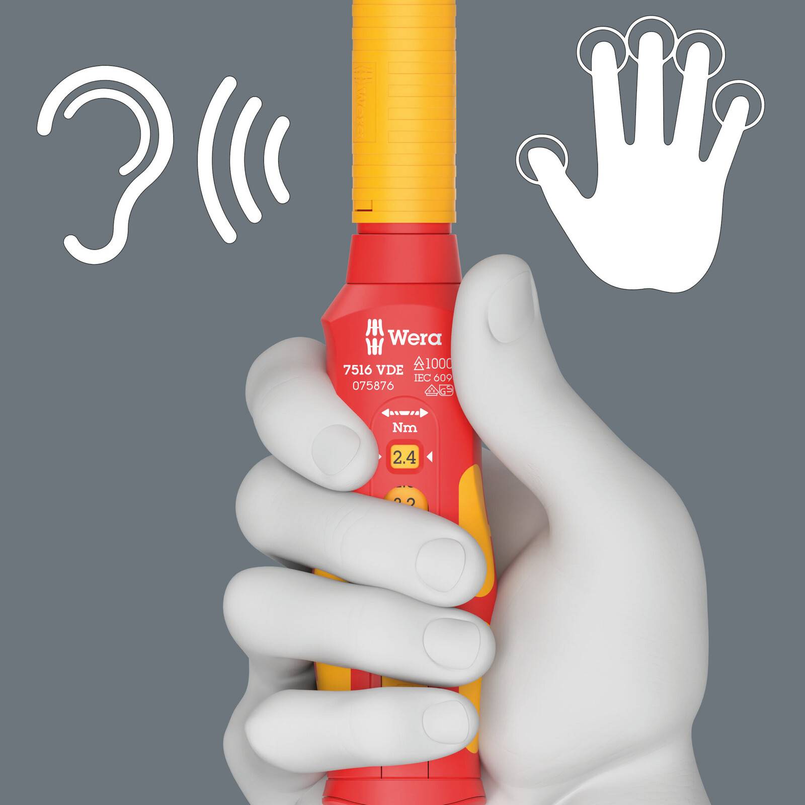 Wera 7516 VDE Kraftform Safe-Torque Speed Drehmomentschraubendreher 2,4-4,0 Nm