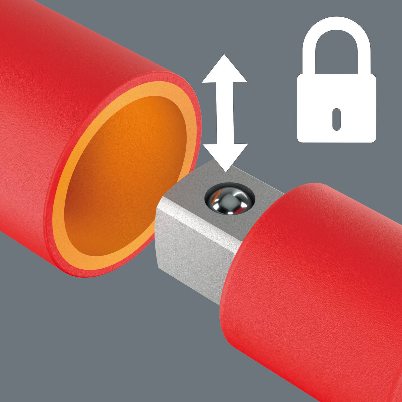 Wera 410 i VDE A RA Quergriff-Adapterratschenschraubendreher isoliert für 1/4" Steckschlüsseleinsätze