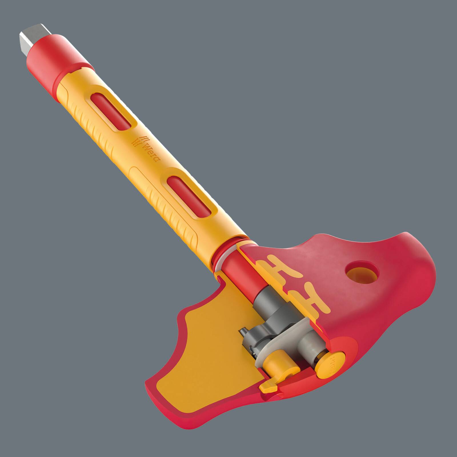 Wera 410 i VDE B RA Quergriff-Adapterratschenschraubendreher isoliert für 3/8" Steckschlüsseleinsätze