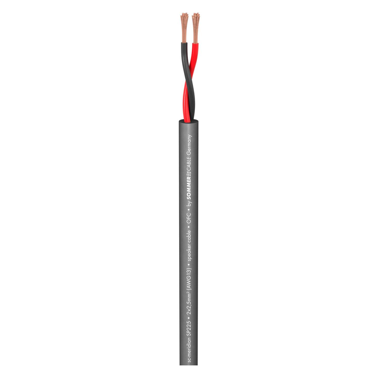 Lautsprecherkabel Meridian Mobile SP225; 2 x 2,50 mm²; PVC Ø 7,80 mm; grau