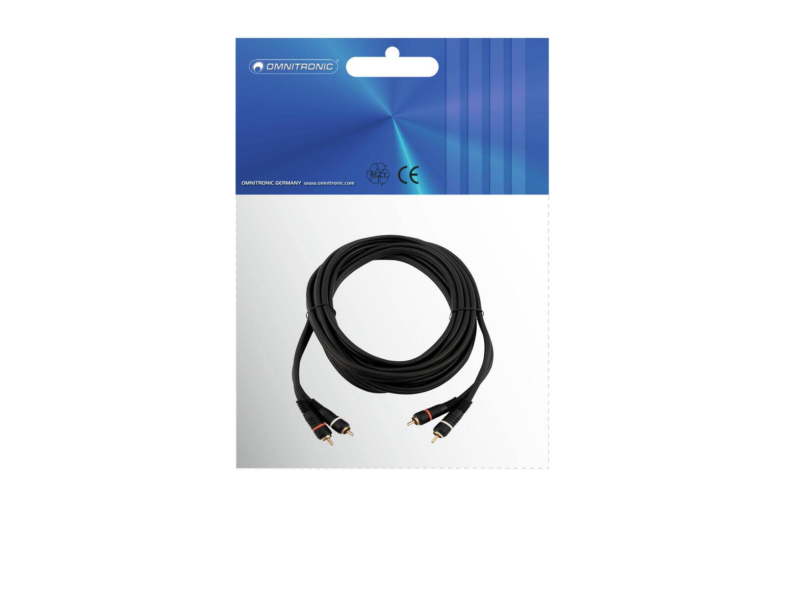 OMNITRONIC Cinch Kabel 2x2 10m